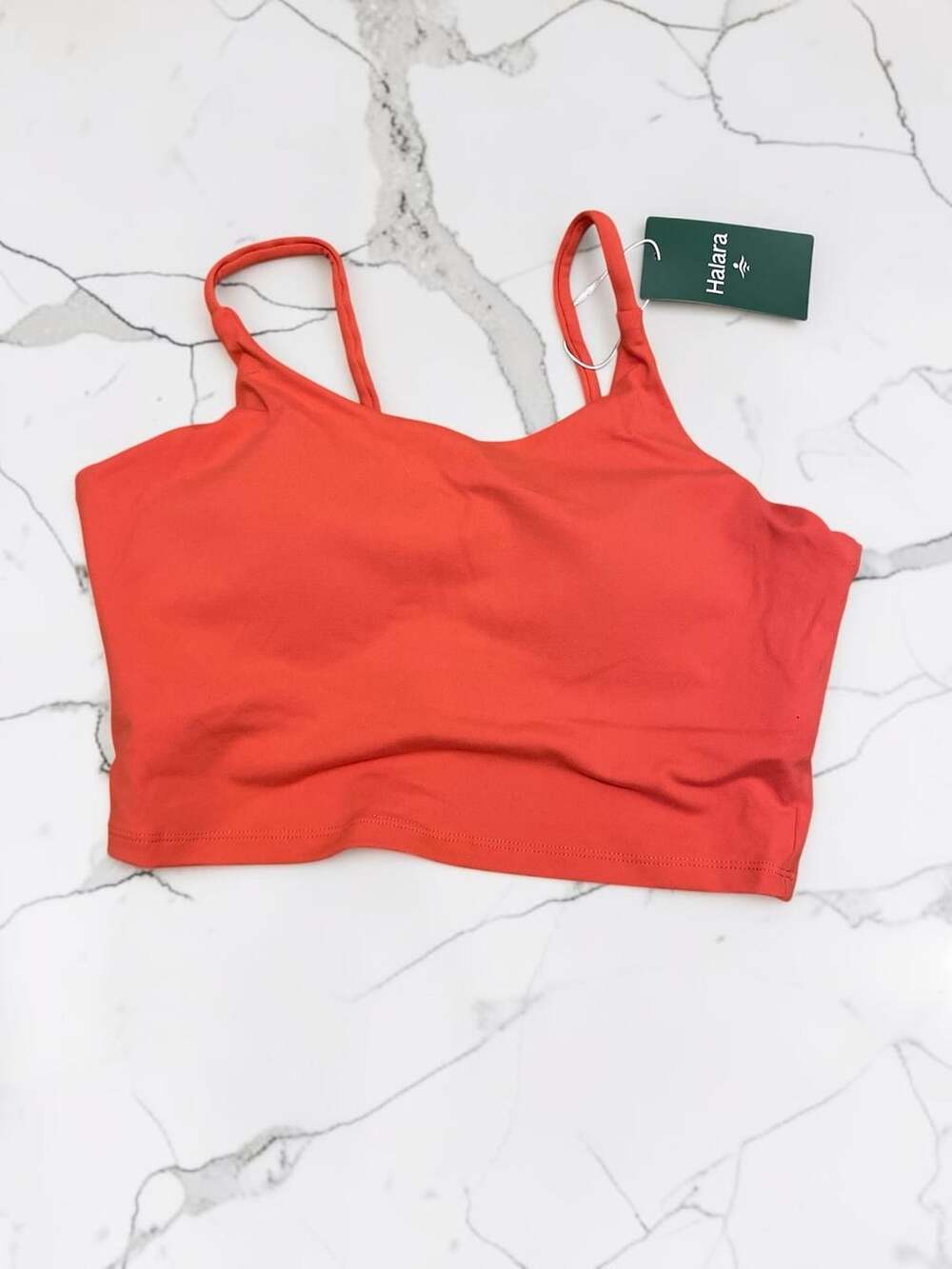 Halara Scoop Neck Built-in Bra Casual CroppedTank Top